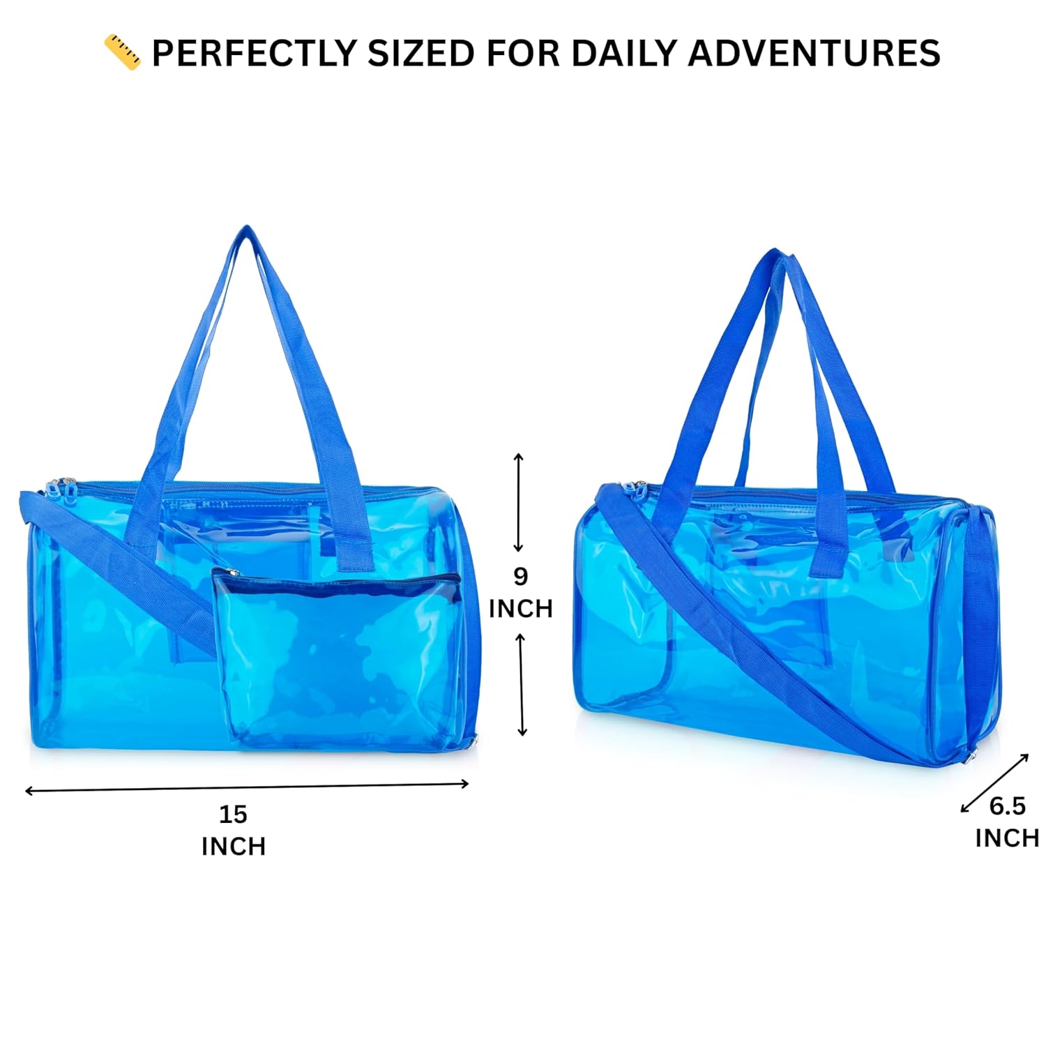 Neon Pop Clear Jelly Duffle & Pouch Set - Your Go-To for Style & Function!