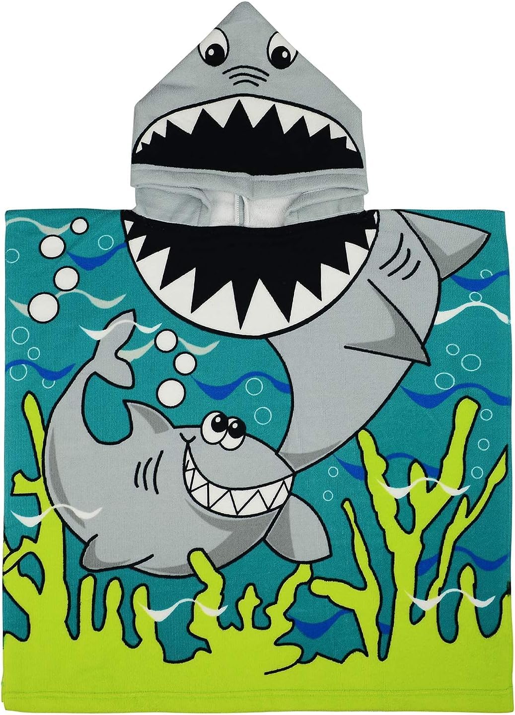 "Chomp & Play" Shark Adventure Hooded Bath Towel - Make Drying Off a Blast!