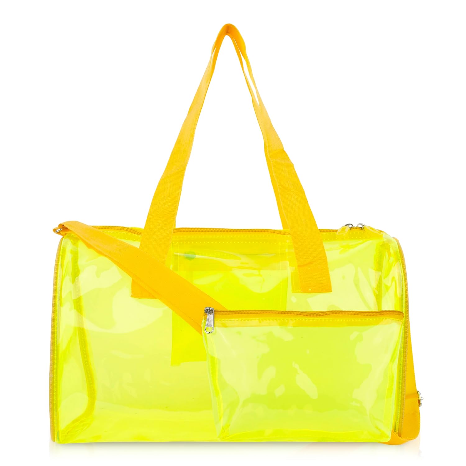 Neon Pop Clear Jelly Duffle & Pouch Set - Your Go-To for Style & Function!