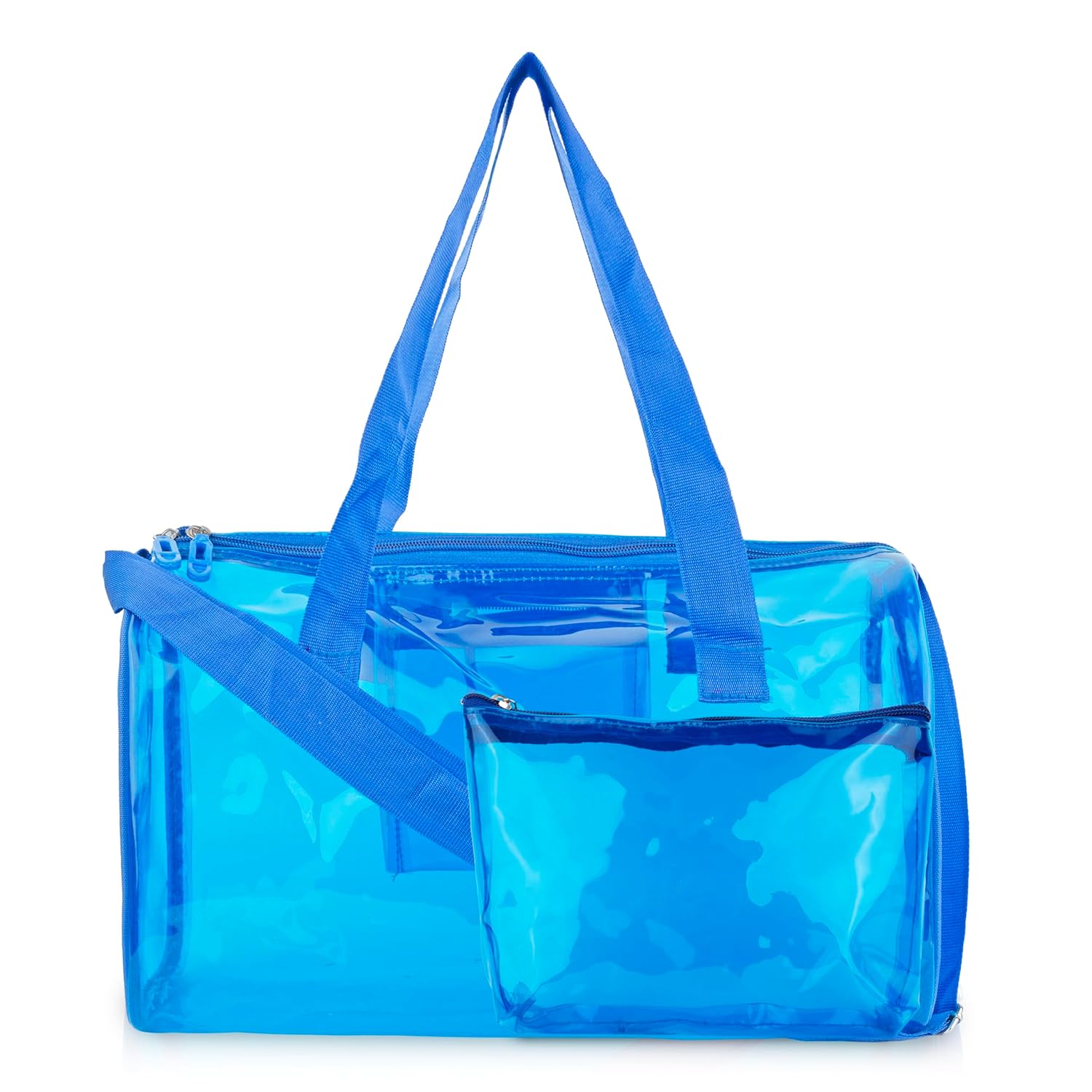 Neon Pop Clear Jelly Duffle & Pouch Set - Your Go-To for Style & Function!
