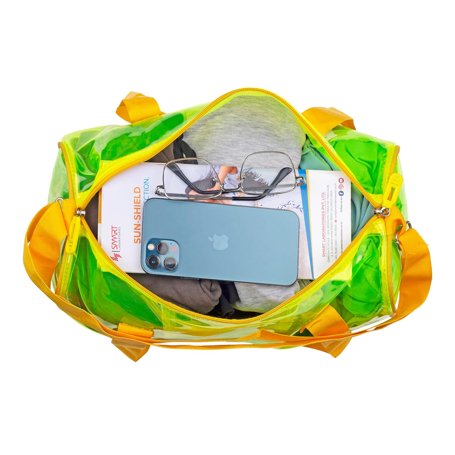 Neon Pop Clear Jelly Duffle & Pouch Set - Your Go-To for Style & Function!