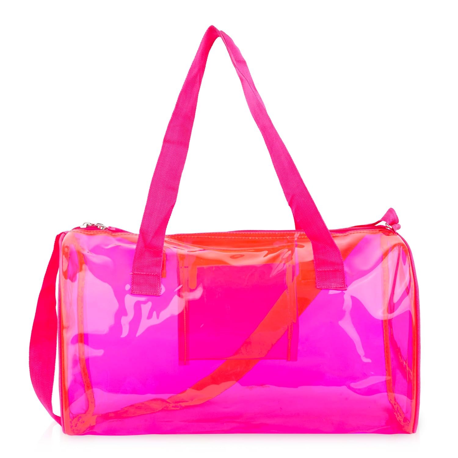 Neon Pop Clear Jelly Duffle & Pouch Set - Your Go-To for Style & Function!