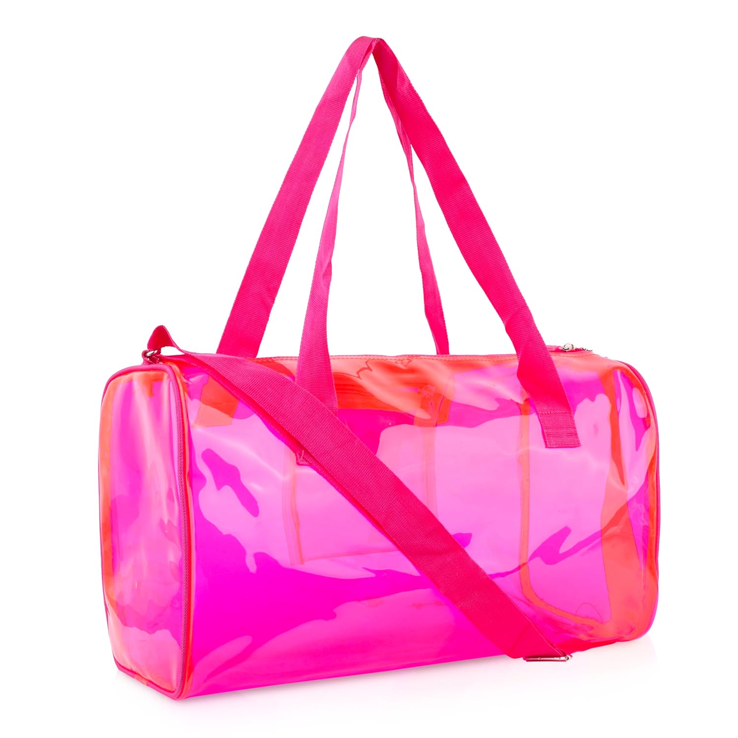 Neon Pop Clear Jelly Duffle & Pouch Set - Your Go-To for Style & Function!
