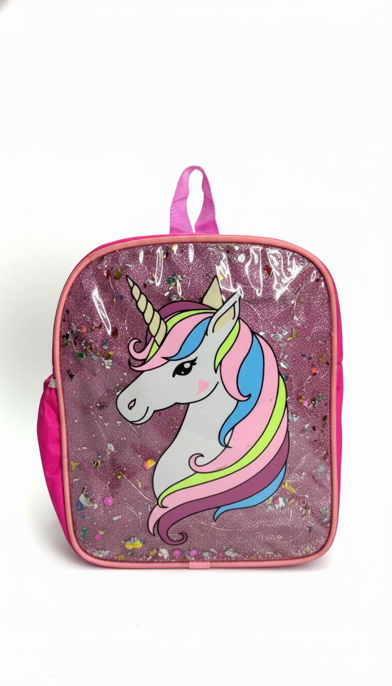 Li'll Pumpkins Personalized Unicorn Glitter Backpack for toddlers- Pink