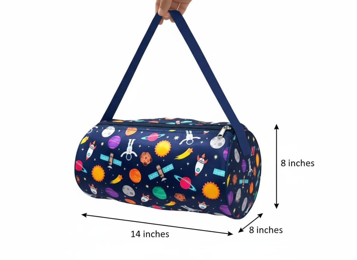 Li'll Pumpkins space printed swimming Duffle Bag for kids, Color- Blue