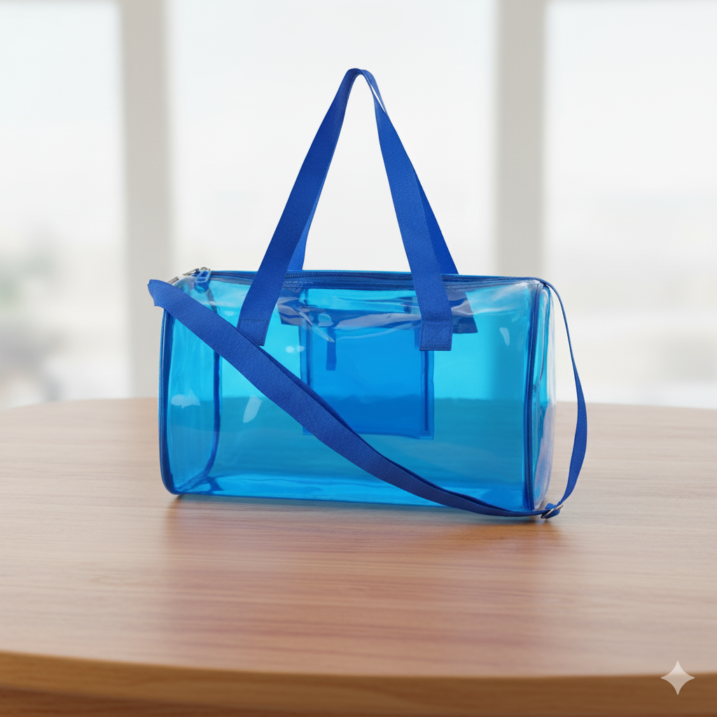Neon Pop Clear Jelly Duffle & Pouch Set - Your Go-To for Style & Function!