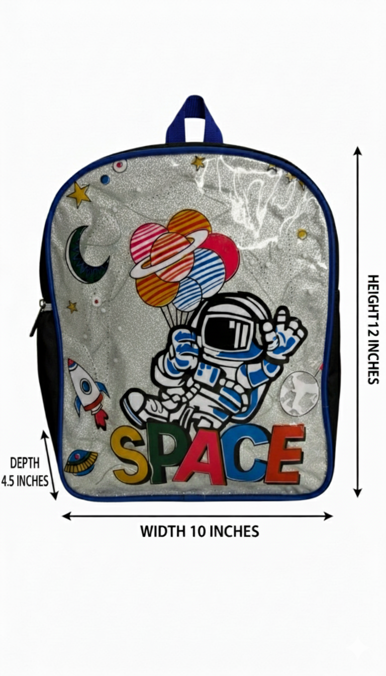 Li'll Pumpkins Personalized Space Glitter Backpack for toddlers- Blue