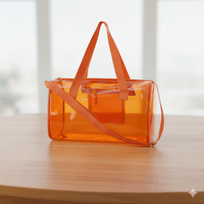 Neon Pop Clear Jelly Duffle & Pouch Set - Your Go-To for Style & Function!