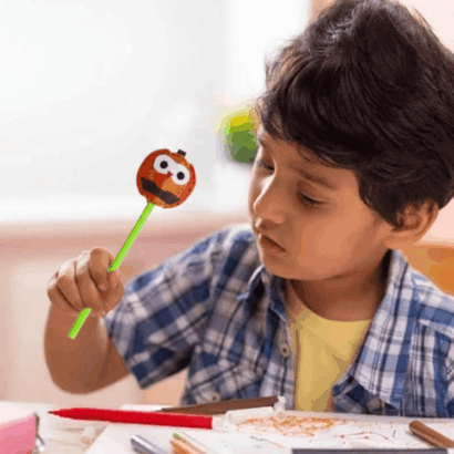 Li'll Pumpkins™ Halloween Topper Pencil For Kids - (Set Of 3, Black Green & Orange)