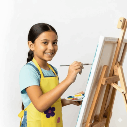 Li’ll Pumpkins Flower Apron for Kids 6-9 years - Yellow