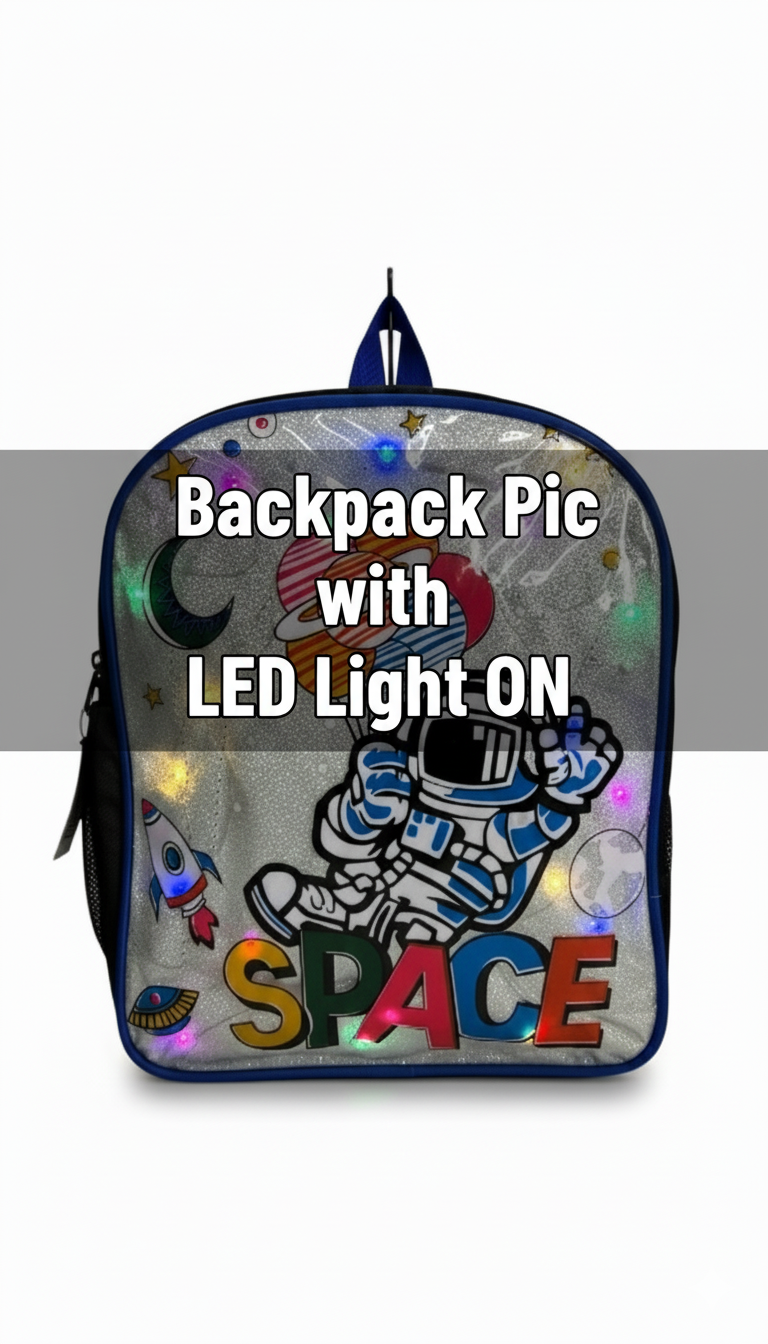 Li'll Pumpkins Personalized Space Glitter Backpack for toddlers- Blue