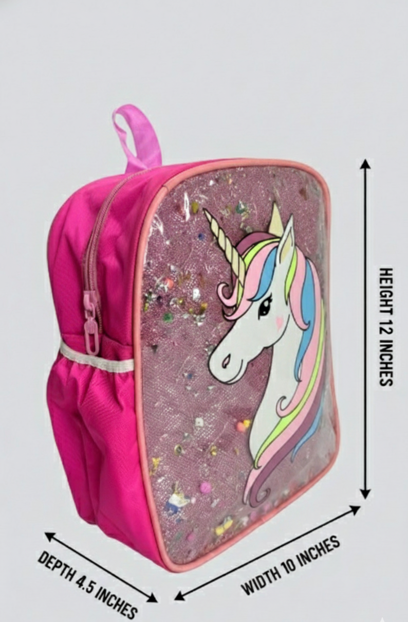 Li'll Pumpkins Personalized Unicorn Glitter Backpack for toddlers- Pink