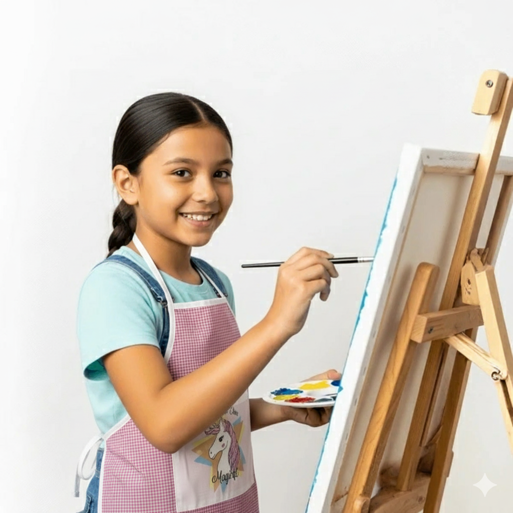 Li’ll Pumpkins Unicorn training Apron for Kids 4-7 years - Pink