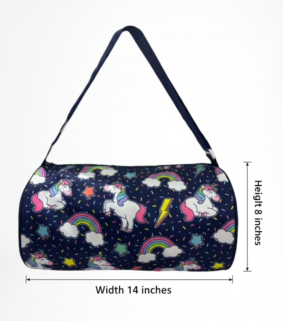 Li'll Pumpkins Unicorn Printed Swimming Duffle Bag for kids, Color Blue