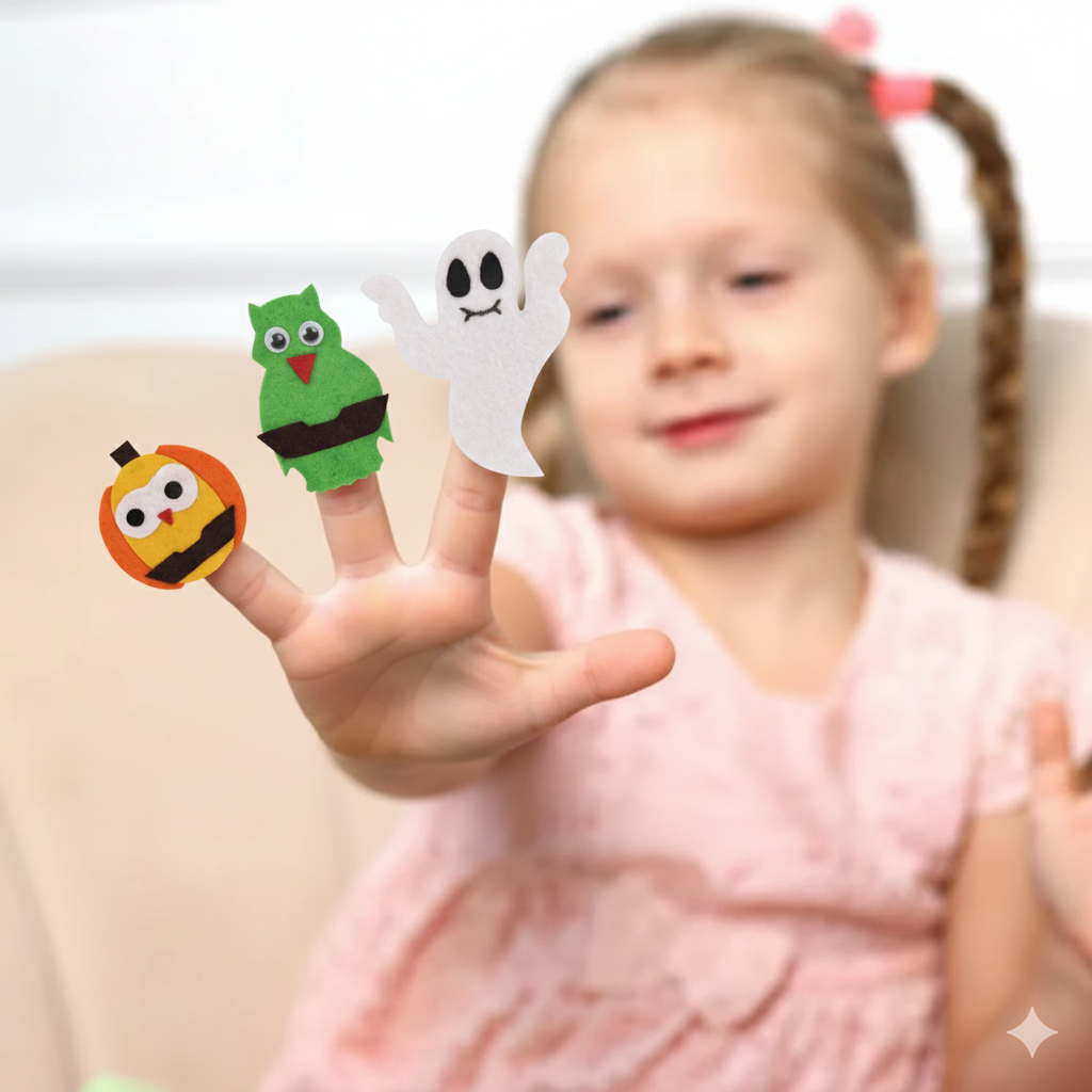 Li'll Pumpkins Spooky Finger Puppets Pack of 5 - Multi Colour