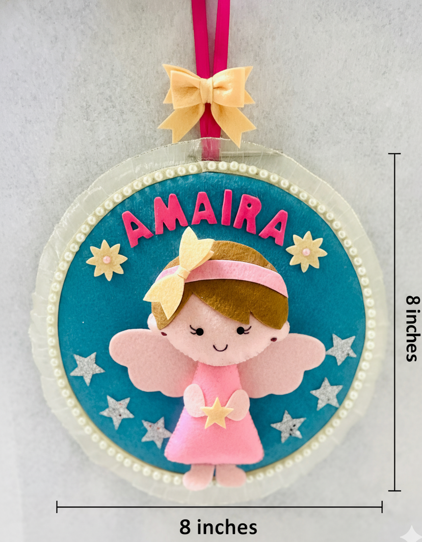 Li'll Pumpkins cute doll theme Name Hoop, color- Pink