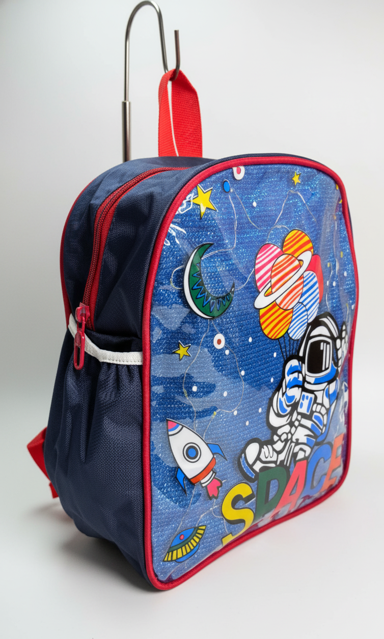 Li'll Pumpkins Personalized Space Glitter Backpack for toddlers- Dark Blue