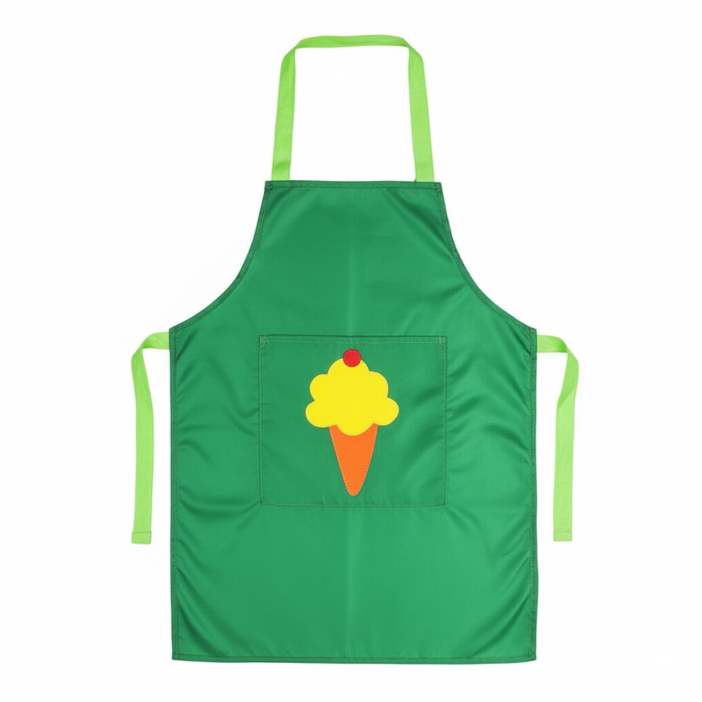 Li’ll Pumpkins Icecream Cone Apron for Kids 6-9 years - Green
