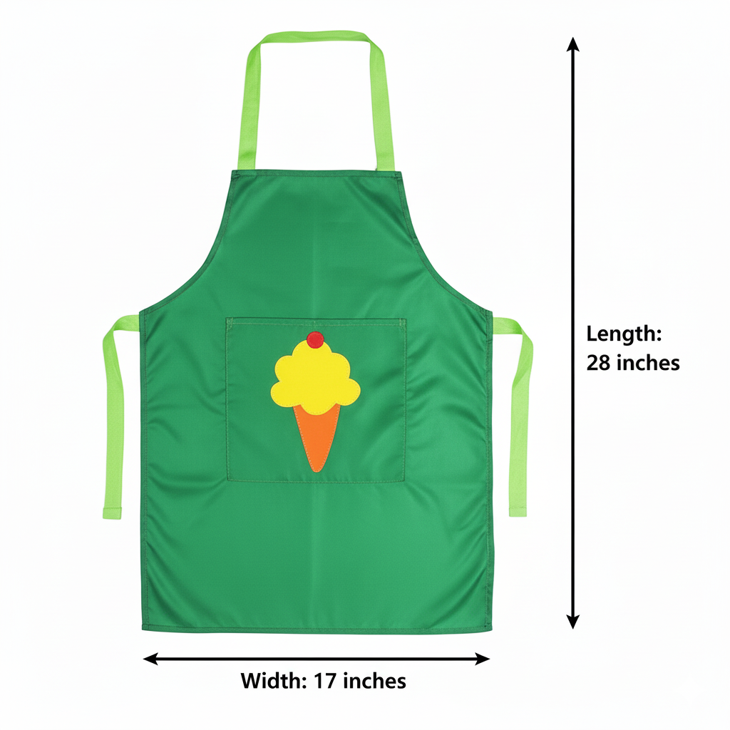 Li’ll Pumpkins Icecream Cone Apron for Kids 6-9 years - Green