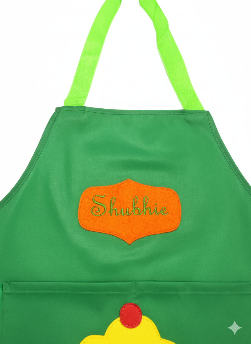 Li’ll Pumpkins Icecream Cone Apron for Kids 6-9 years - Green