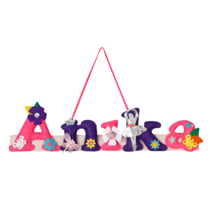 Li'll Pumpkins Ballerina Theme Personalized Name Hanging, Color - Pink