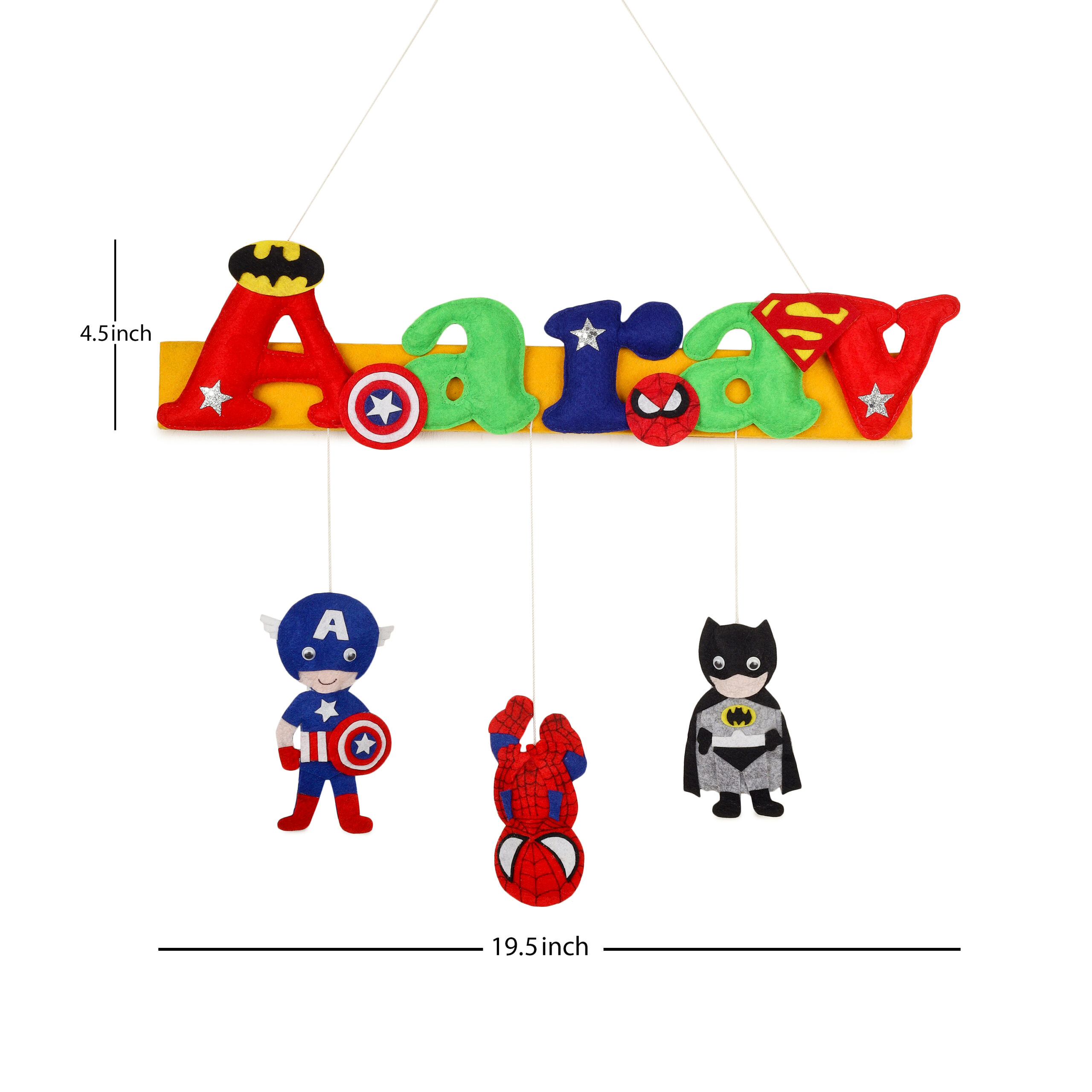 Li'll Pumpkins Hero Theme Personalized Name Hanging, Color - Multi color