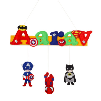 Li'll Pumpkins Hero Theme Personalized Name Hanging, Color - Multi color