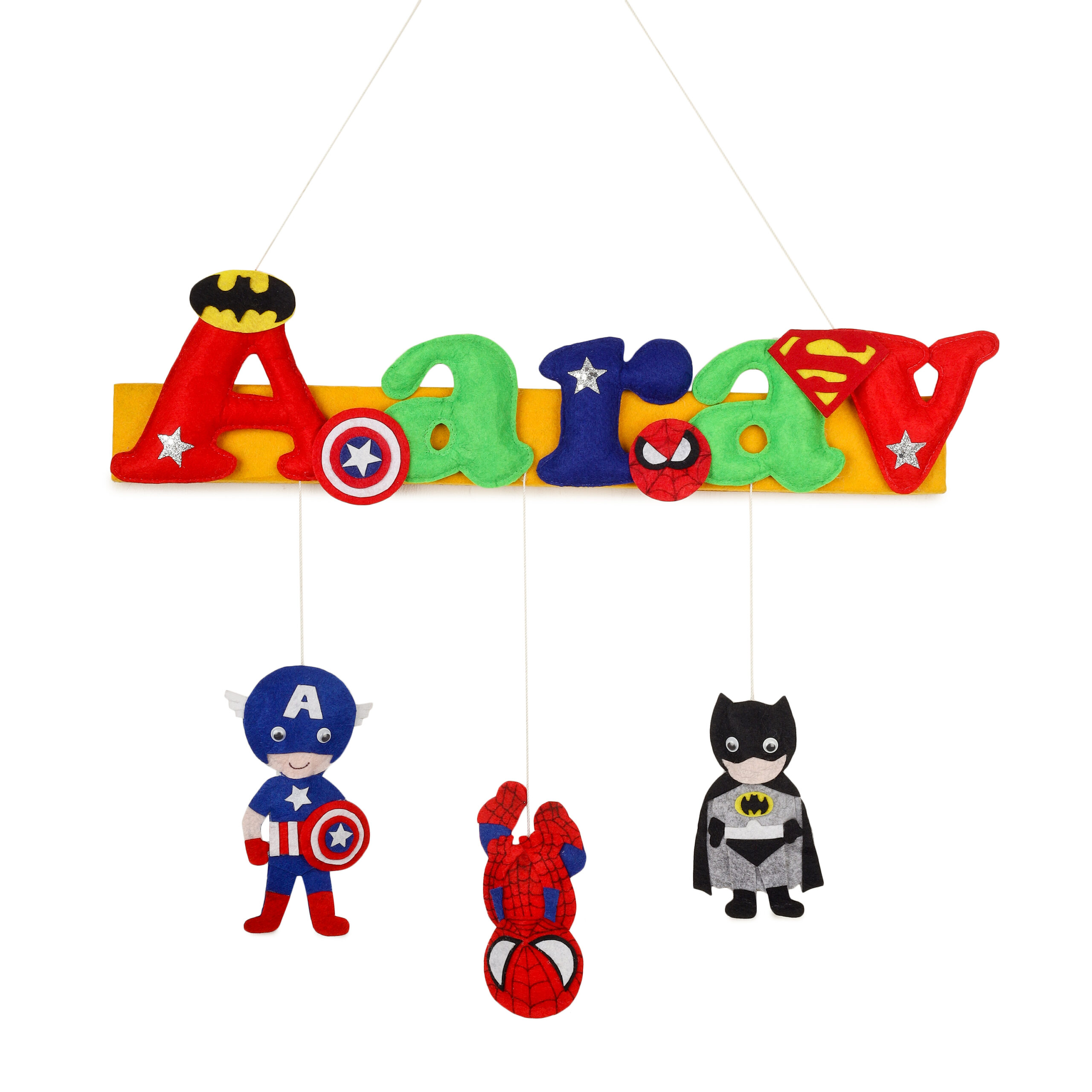 Li'll Pumpkins Hero Theme Personalized Name Hanging, Color - Multi color