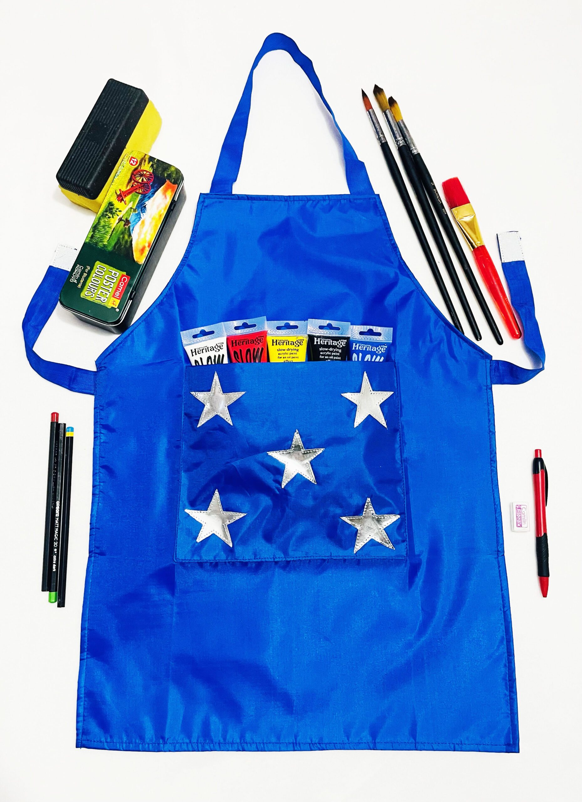 Li’ll Pumpkins Star unisex Apron for Kids 6-9 years - Blue