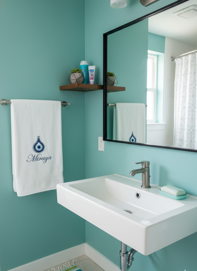 Li’ll Pumpkins Evil Eyel Theme Personalized 100% cotton Bath Towel with NAME 500 GSM quality (set of 1), Color- White