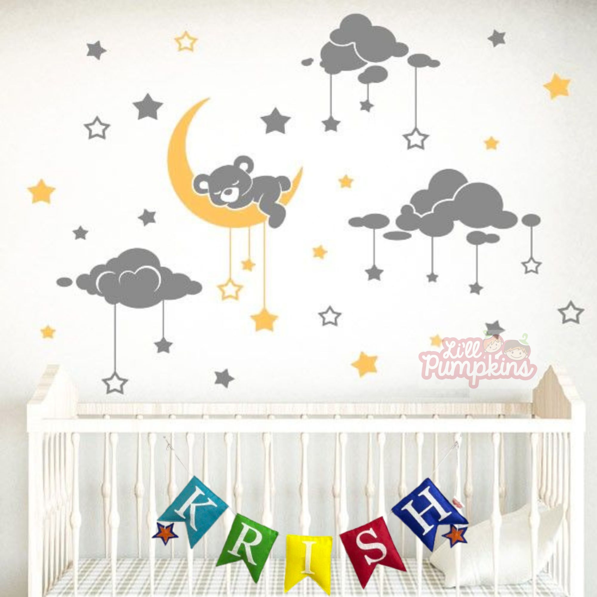 Li'll Pumpkins Square shape Personalized Name Hanging, Color - Multi