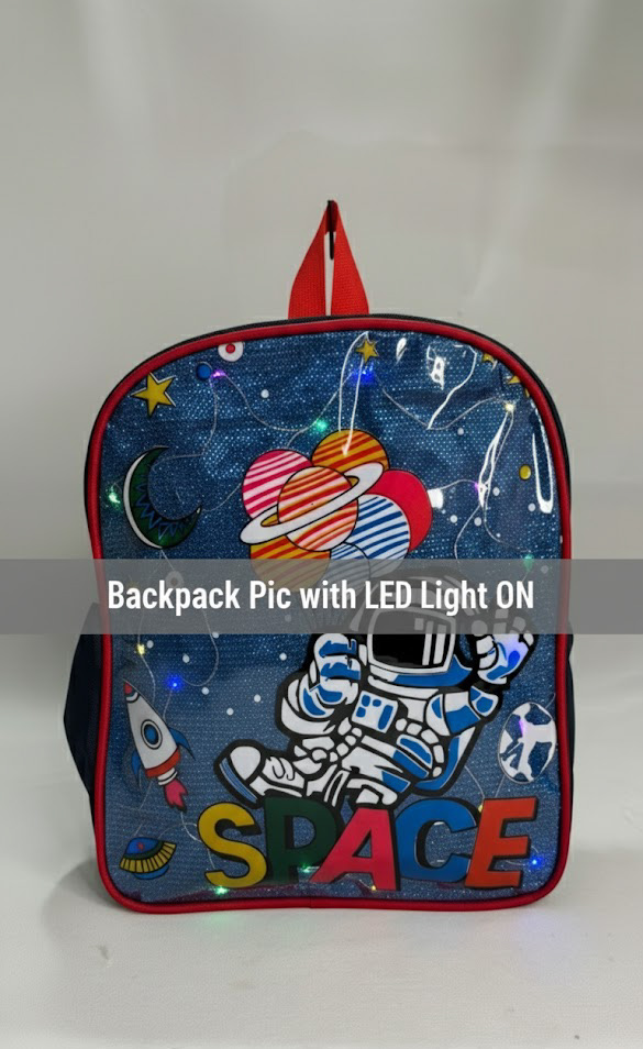 Li'll Pumpkins Personalized Space Glitter Backpack for toddlers- Dark Blue