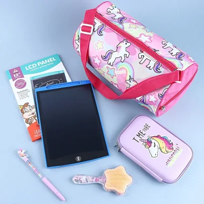 A hamper full of quirky stuff for Unicorn lovers