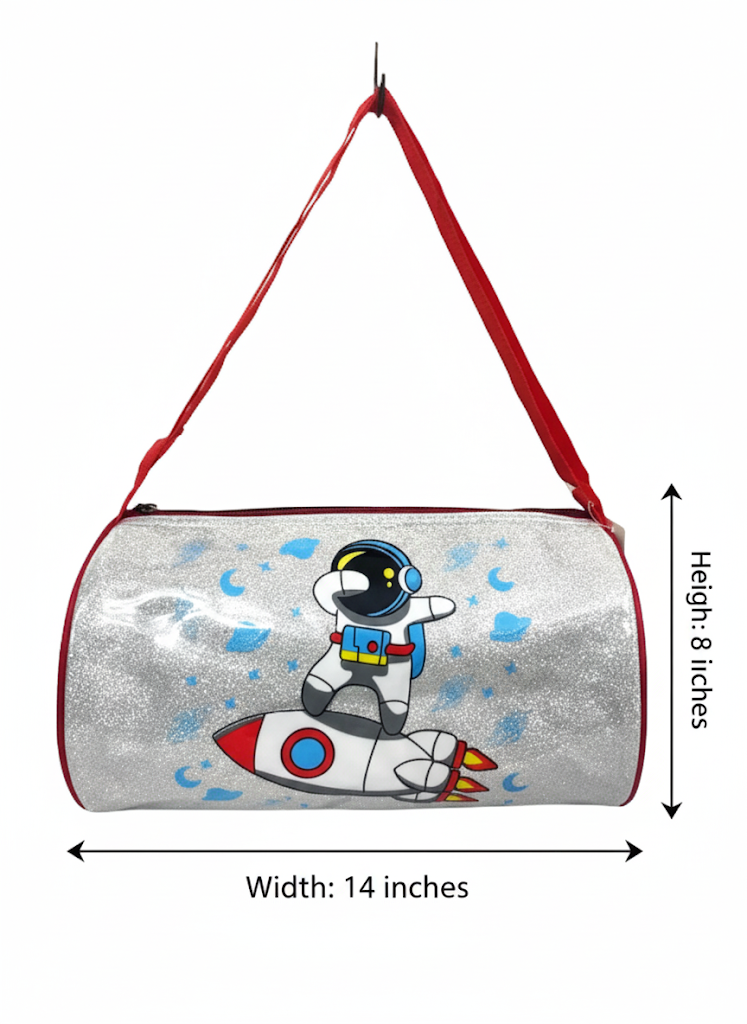 Li'll Pumpkins Space Glitter Swimming Duffle Bag for kids- Color Blue