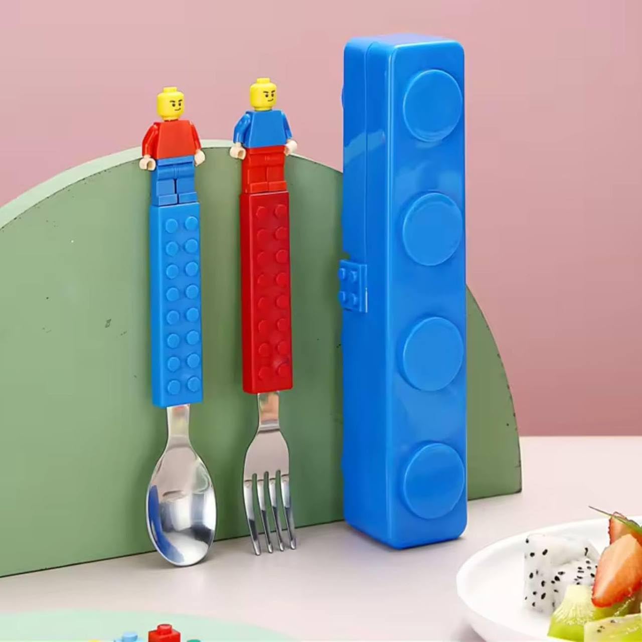 Li'll Pumpkins Block Spoon & Fork Set Box for Kids