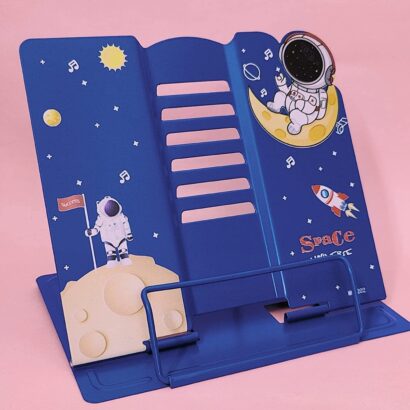Li'll Pumpkins Personalized Metal Space Reading Book Stand for kids- Blue