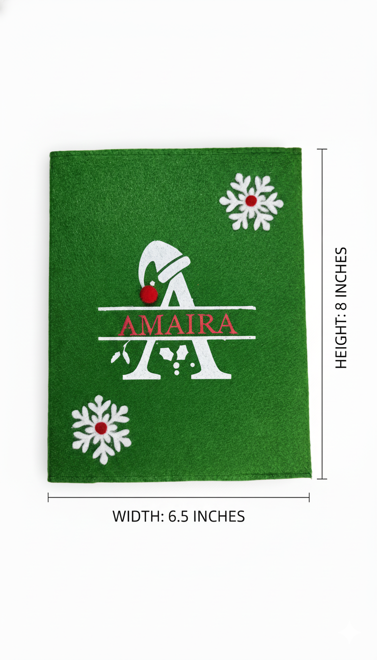 Li'll Pumpkins Personalized Christmas Monogram diary and acrylic keychain set- Green