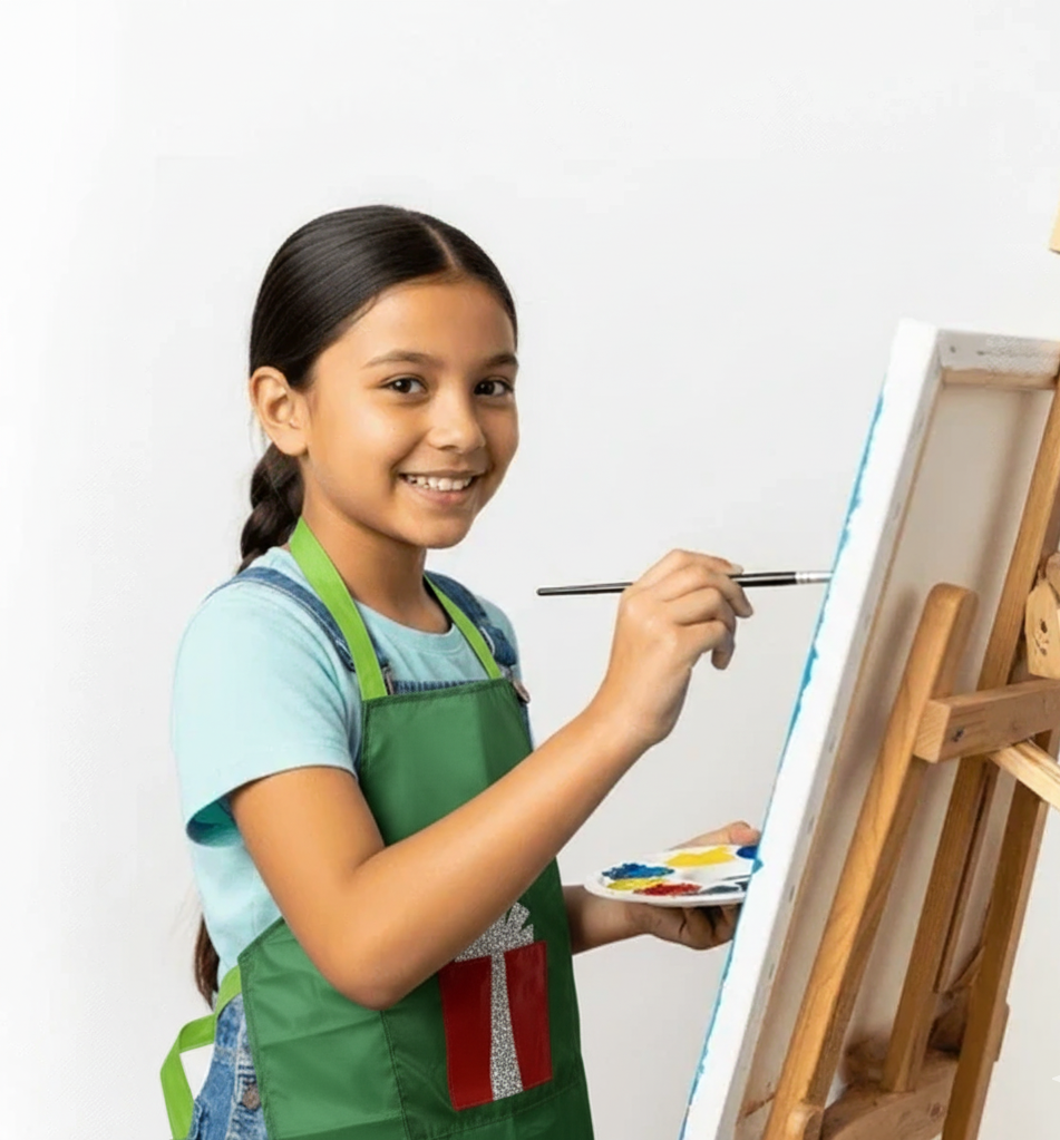 Li’ll Pumpkins Xmas Gift Apron for Baker Kids 6-9 years - Green