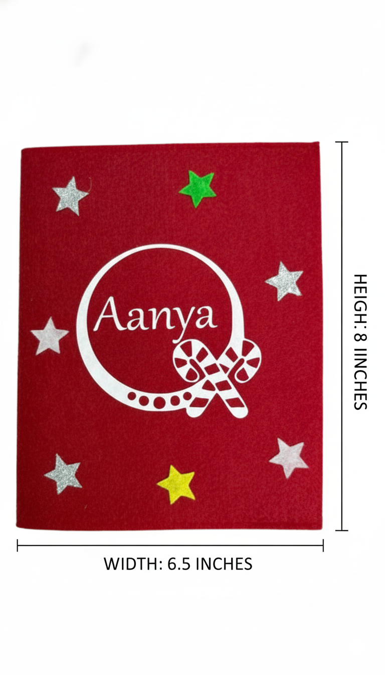 Li'll Pumpkins Personalized Christmas candy cane diary and acrylic keychain set- Red