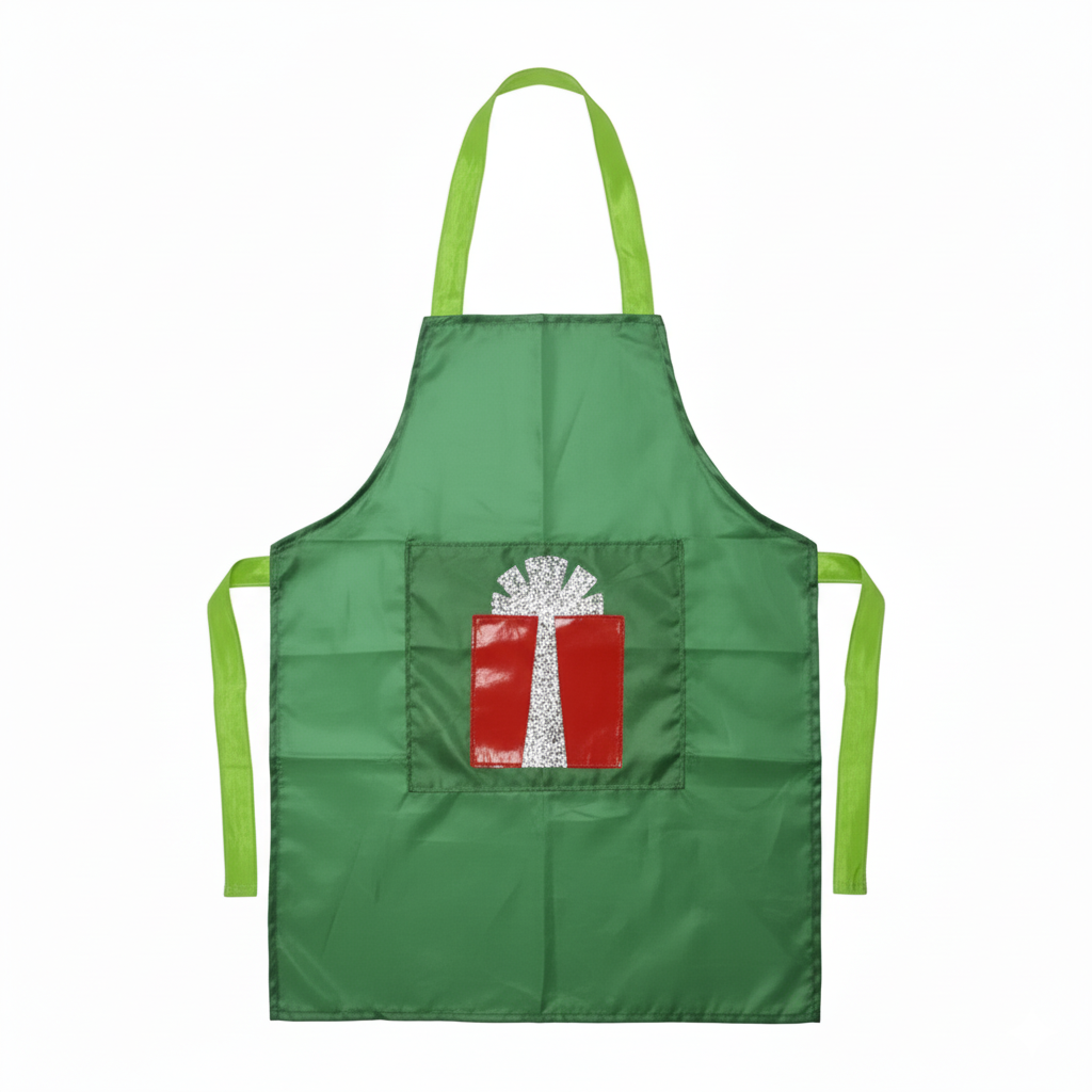 Li’ll Pumpkins Xmas Gift Apron for Baker Kids 6-9 years - Green