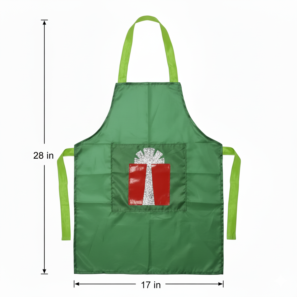 Li’ll Pumpkins Xmas Gift Apron for Baker Kids 6-9 years - Green