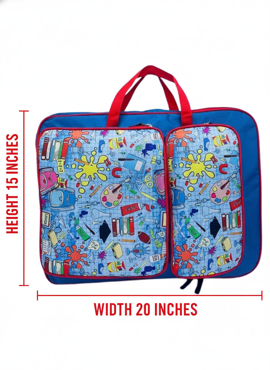 Li’ll Pumpkins Personalized Professional A3 Art Board Drawing & Activity Backpack Bag with Multiple Pockets- Color Blue