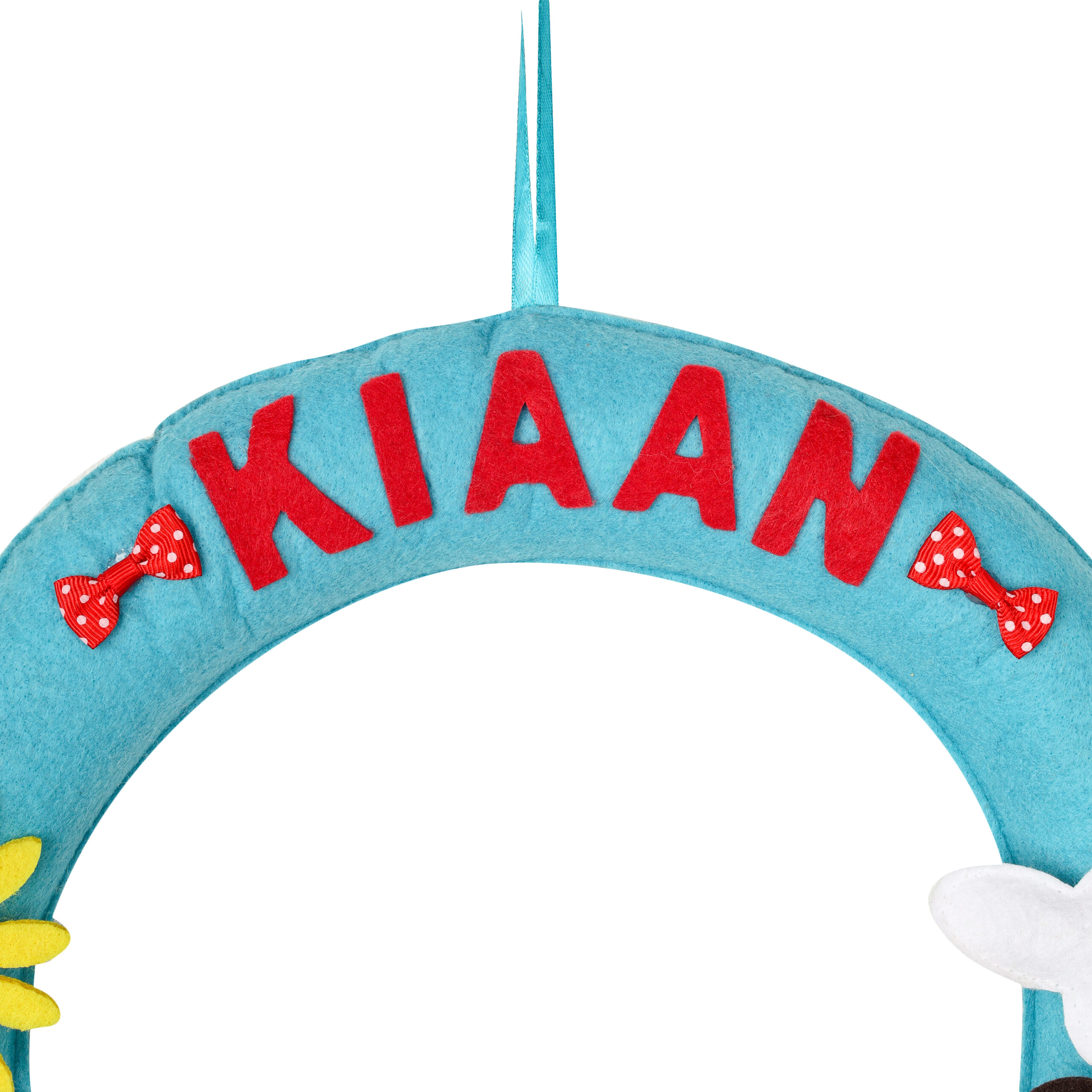 Li'll Pumpkins Stuffed Animal Theme Personalized Name hanging, Color - Aqua Blue