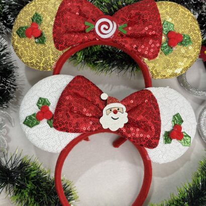 Li'll Pumpkins Christmas Hairbands set of 2 pcs- White & Golden