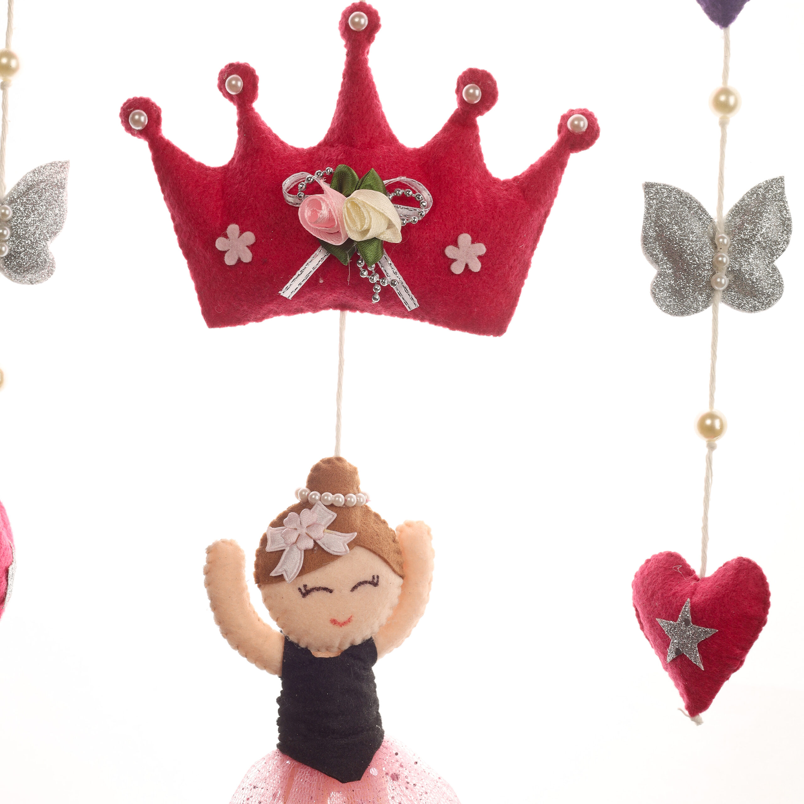 Li'll Pumpkins Crown Ballerina Name Hanging, color- Pink