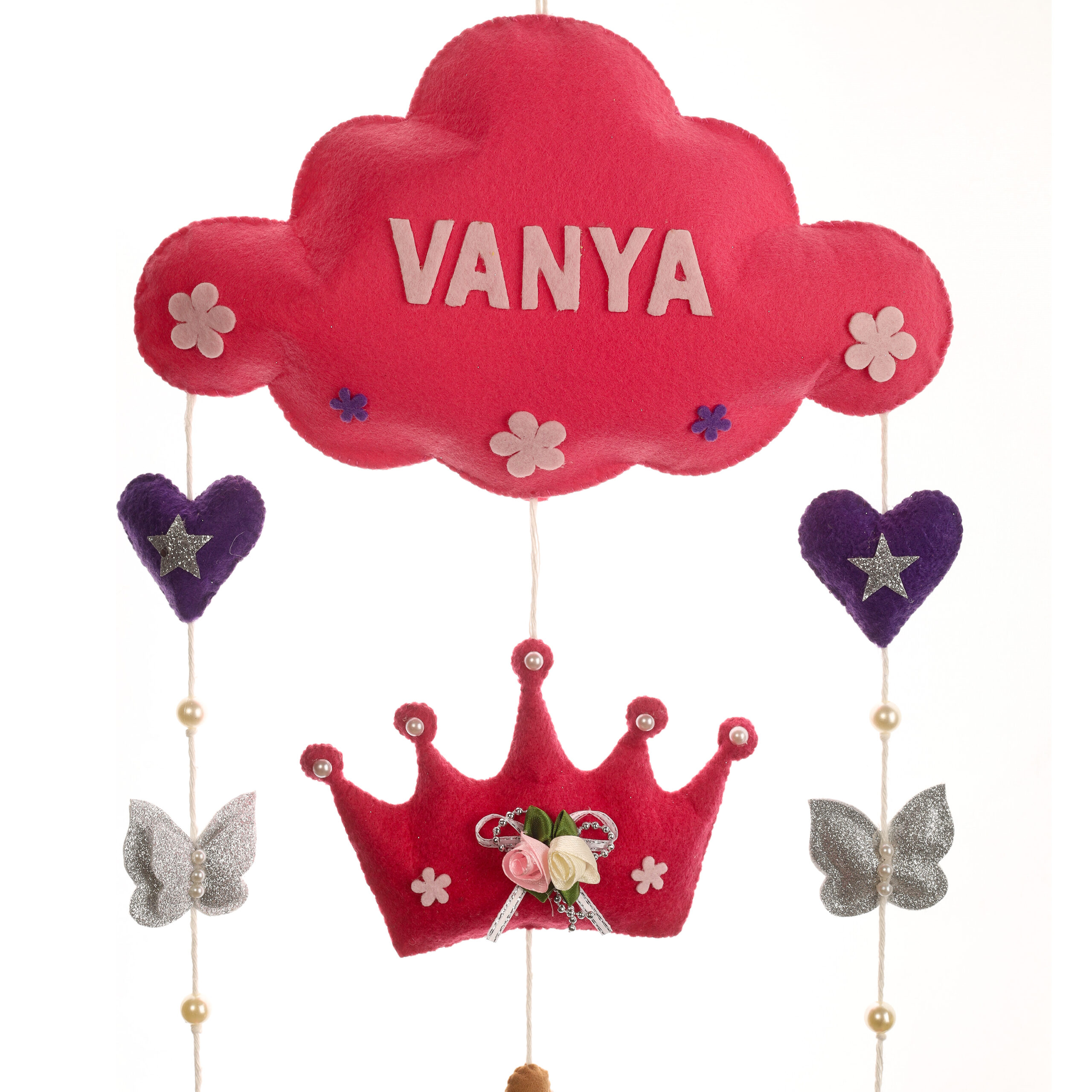 Li'll Pumpkins Crown Ballerina Name Hanging, color- Pink