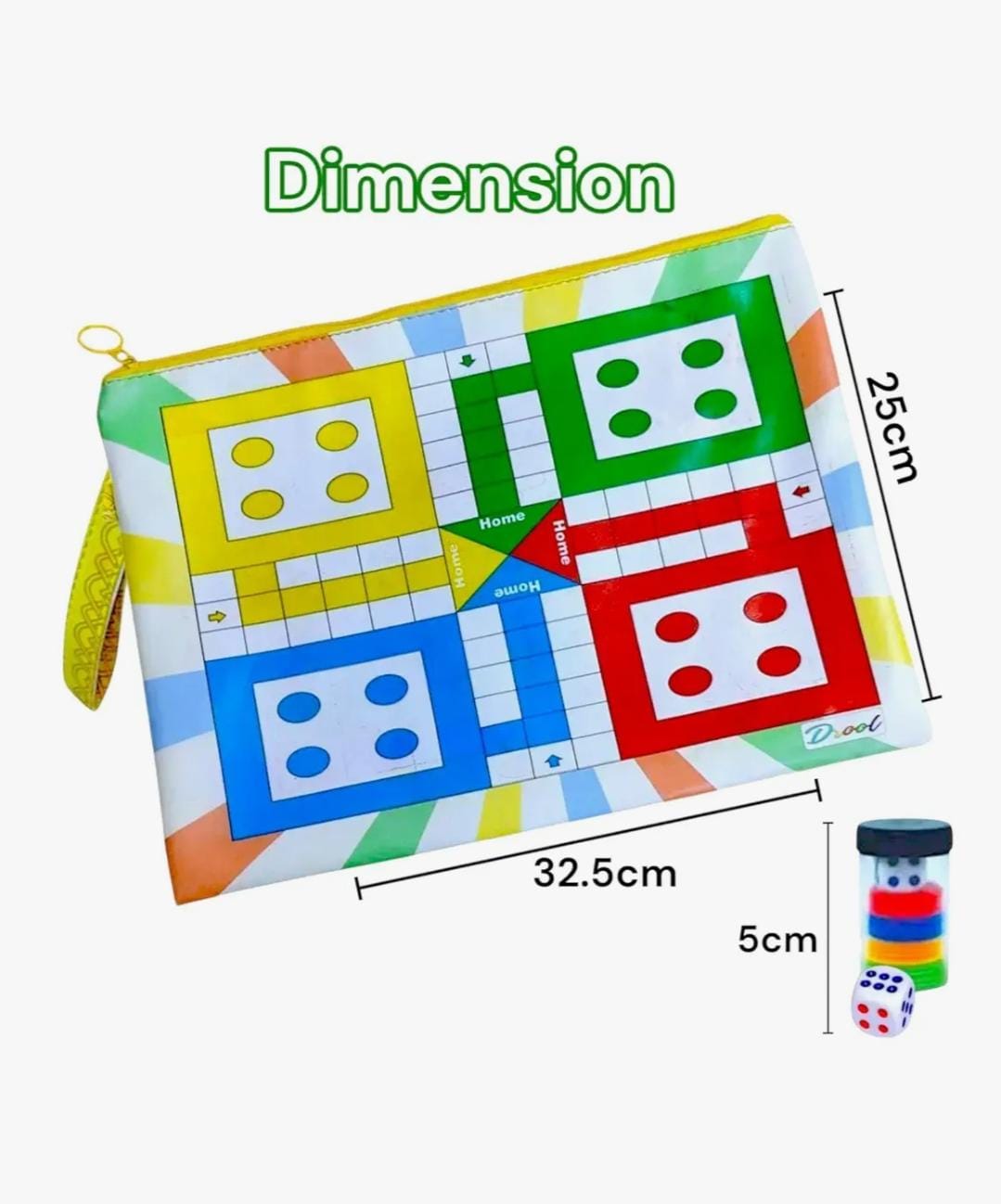 Li'll Pumpkins Ludo & Snake Game Travel, stationary Pouch with Ludo Coins, Multi-Colour