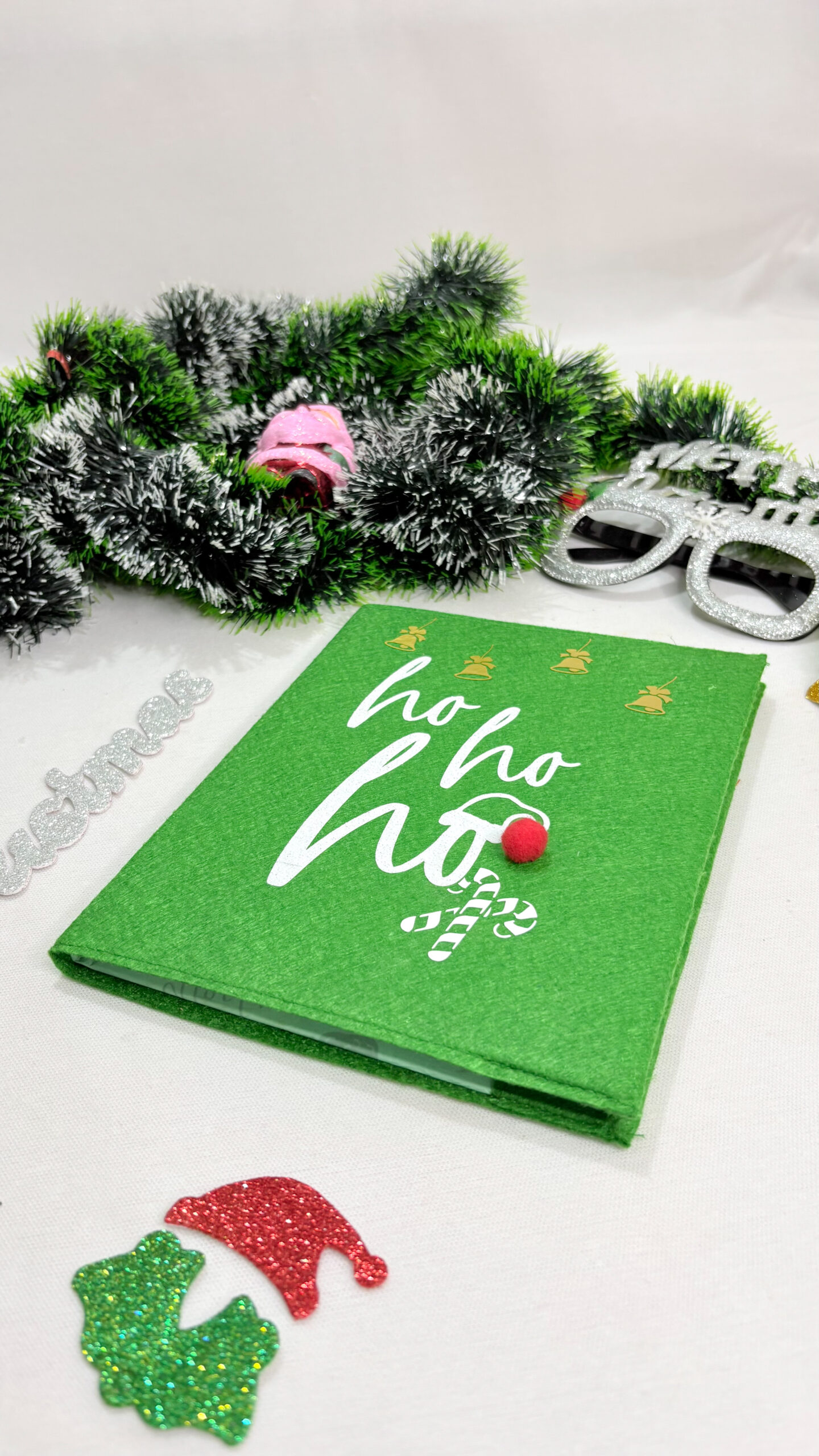 Li'll Pumpkins Personalized Christmas Ho Ho diary and acrylic keychain set- Green
