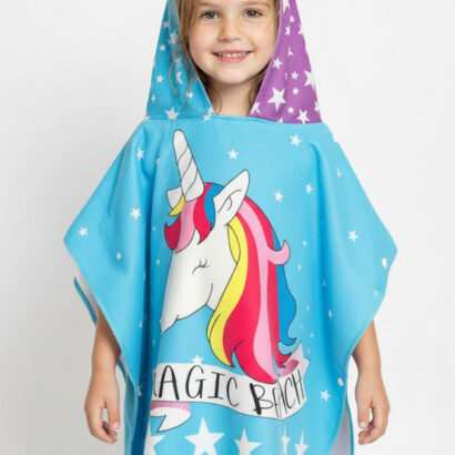 Double the Magic! Unicorn Hooded Poncho Towels for Kids
