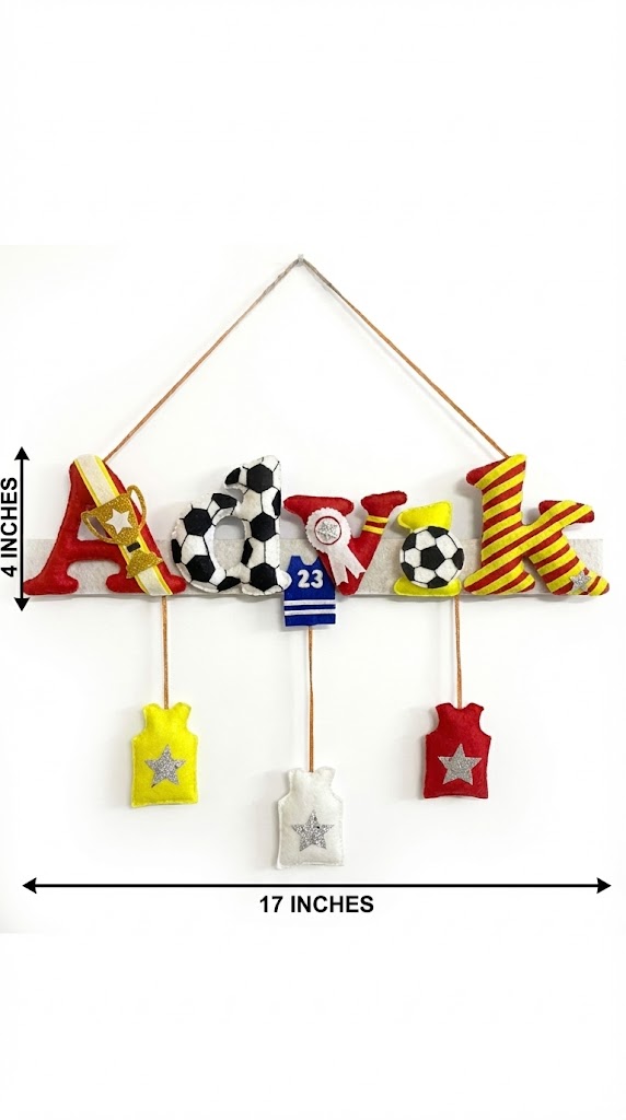 Li'll Pumpkins Football Theme Personalized Name Plaque, Color - Red